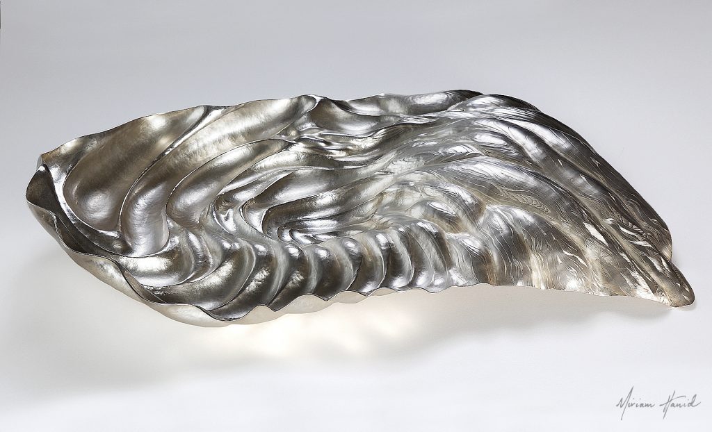 Undulations Centrepiece, Fine silver, 68 x 39 x 12cm